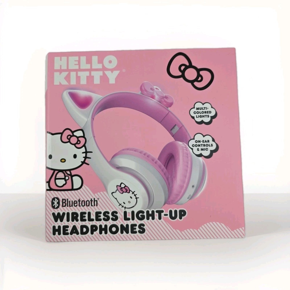 HELLO KITTY BLUETOOTH WIRELESS LIGHT-UP ADJUSTABLE HEADBAND BUILT-IN MICROPHONE